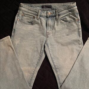 Aeropostale Women's Straight Leg Jeans in Light Blue